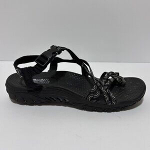 Skechers Women’s Reggae-Happy Rainbow Sandals Black, Size 8 M